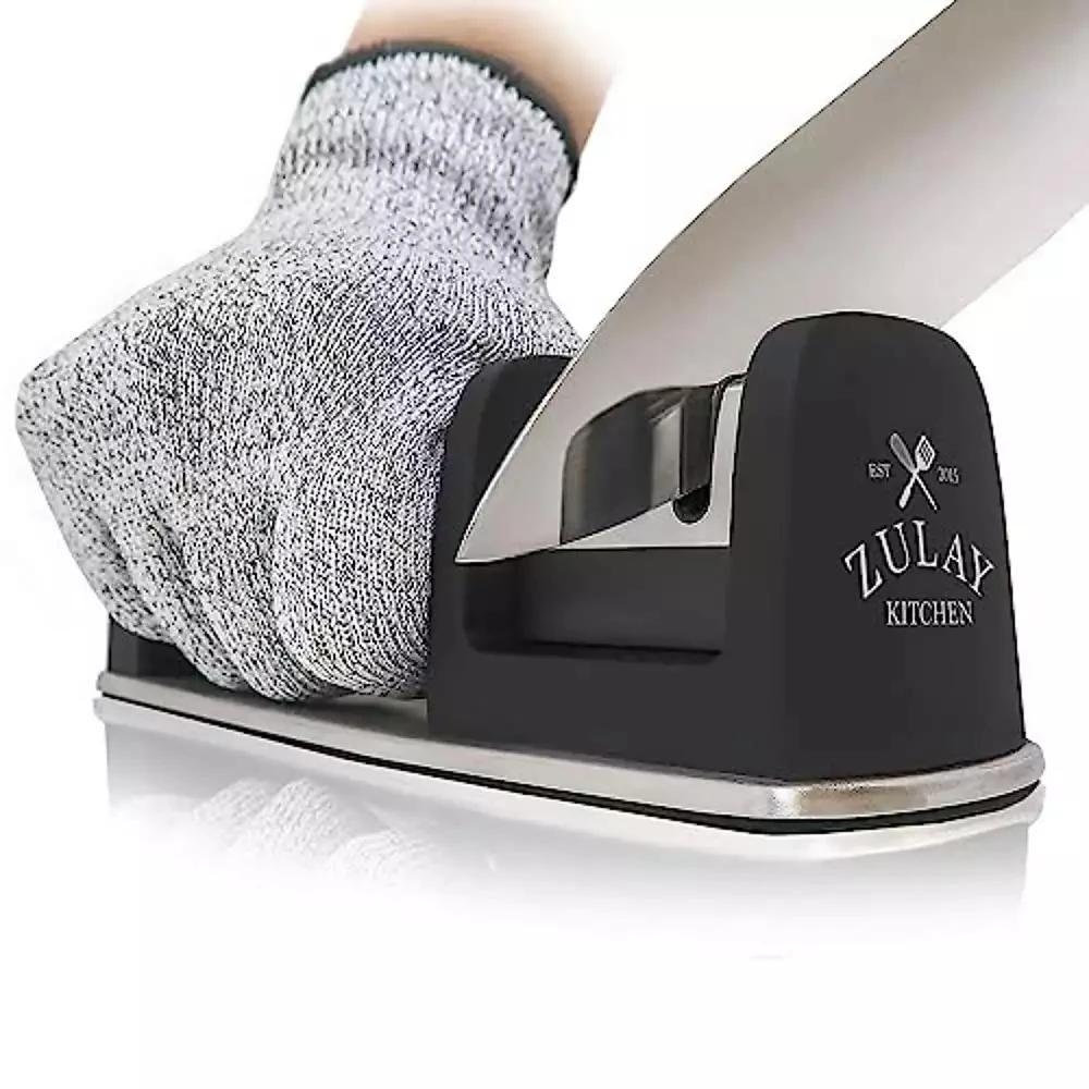 Zulay Kitchen Knife Sharpener
Cut-Resistant Glove (2-Stage Knife Sharpening)