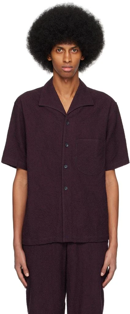 ABAGA VELLI Burgundy Palm Shirt 1