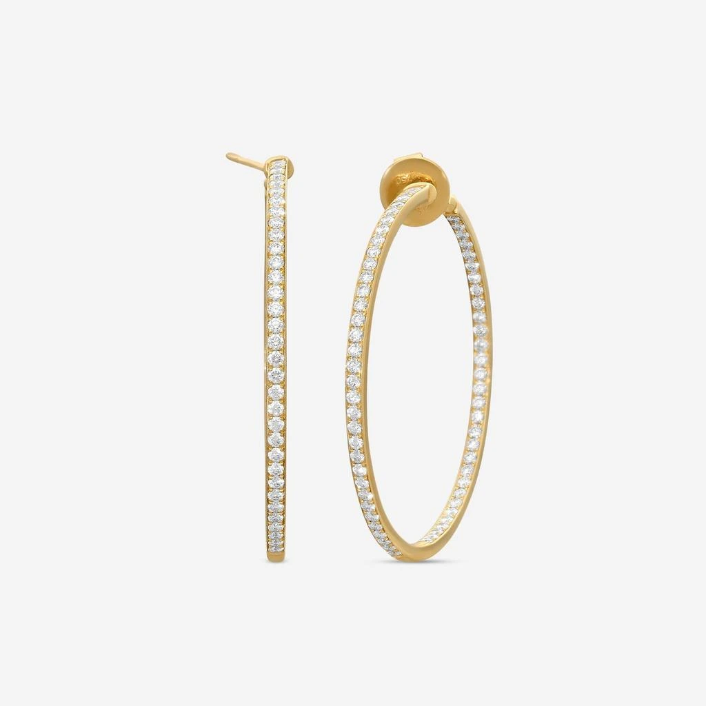 Mémoire Mémoire 18K White Gold Pavé Diamond Round Hoop Earrings CHHO20643438Y72000-copy