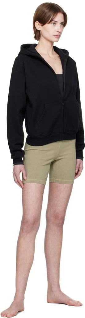 SKIMS Black Cotton Fleece Classic Zip Up Hoodie 4