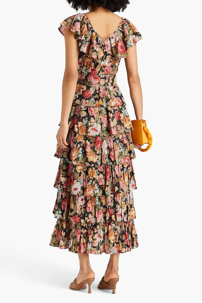 BYTIMO Tiered floral-print cotton-blend maxi dress 3