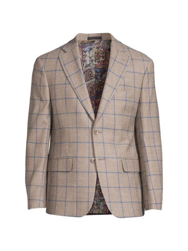 Tallia Plaid Wool Blend Slim-Fit Blazer 4