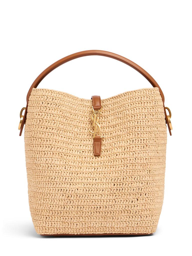 SAINT LAURENT Le 37 Raffia Bucket Bag