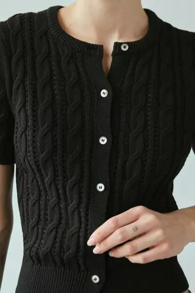 Kimchi Blue Kimchi Blue Vivian Cable Knit Short Sleeve Cardigan 2