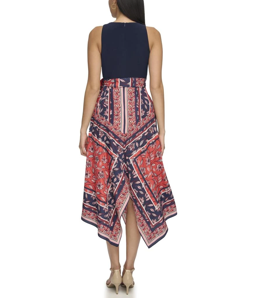 Vince Camuto Handkerchief Hem Dress with Jersey Bodice 3