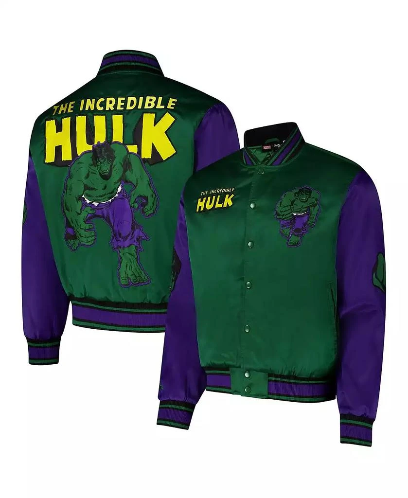 Chalk Line Men's Green The Incredible Hulk Quilted Satin Full-Snap ...