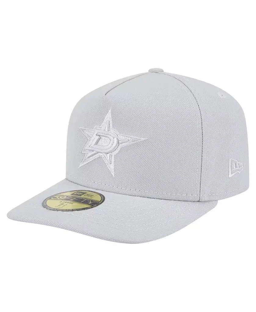 New Era Men's Gray Dallas Stars Color Pack A-Frame 59FIFTY Fitted Hat 1