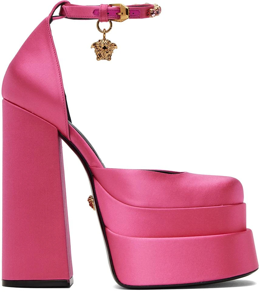 Versace Pink Medusa Aevitas Platform Heels 1