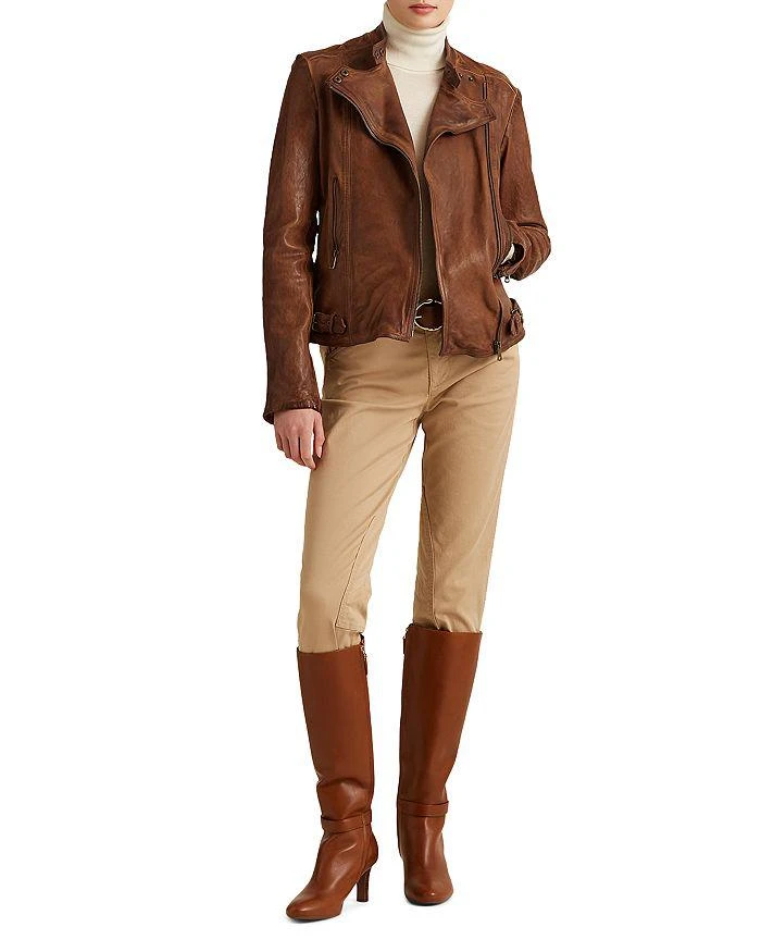 Lauren Ralph Lauren Burnished Leather Moto Jacket 2