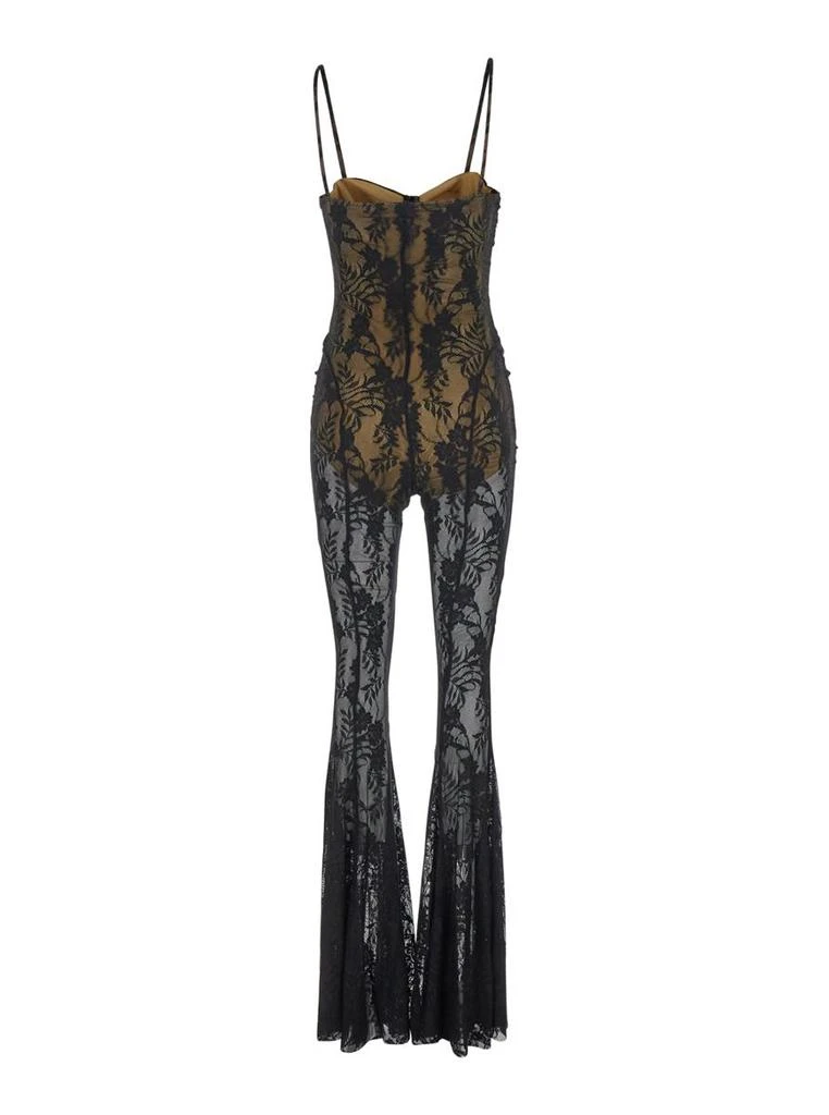 Norma Kamali Black Jumpsuite With Bodice And Semi Sheer Design In Tech Fabric Stretch Woman 2
