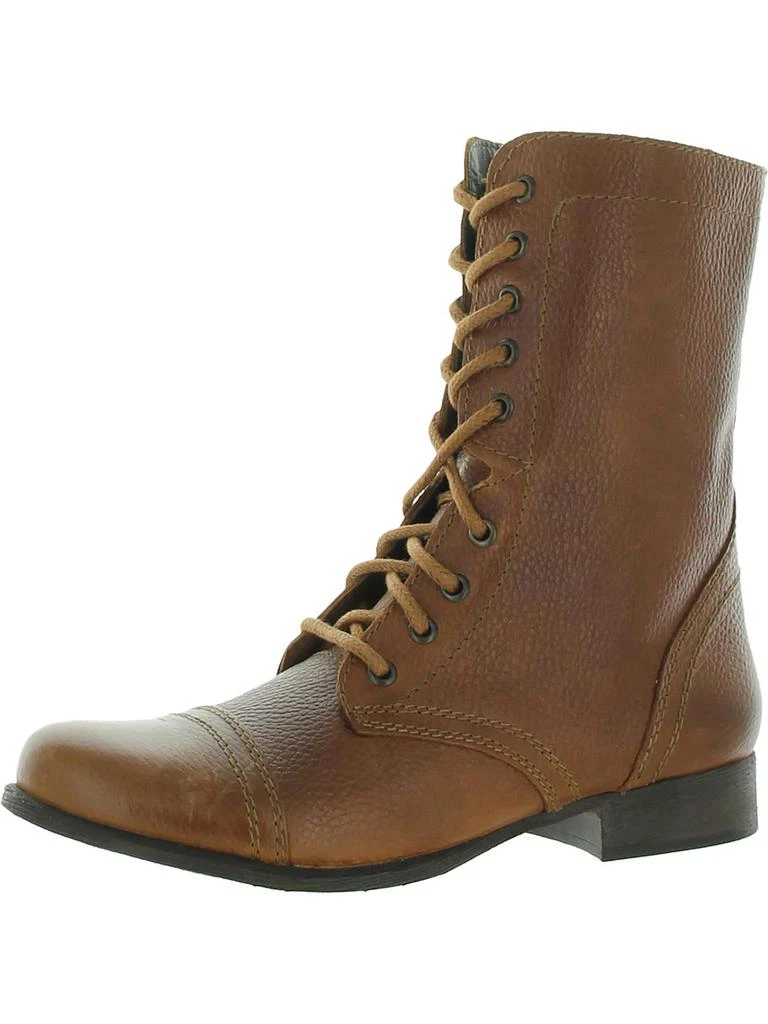 Steve Madden Troopa Womens Leather Lace Up Combat Boots 1