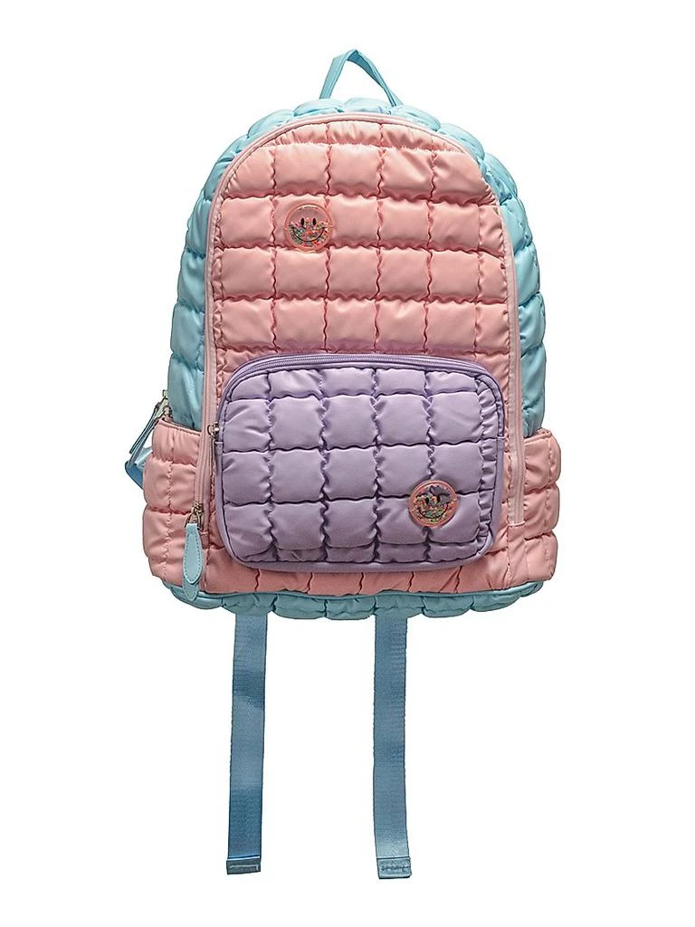Bari Lynn Kid
s Smiley Confetti Charm Puffy Quilted Backpack