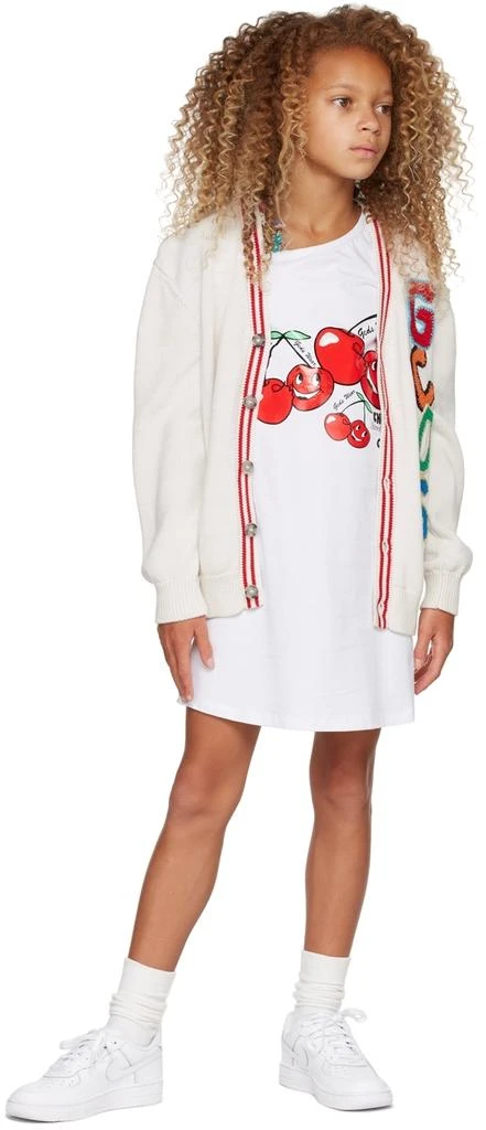 GCDS Kids White Cherry Print Dress 4