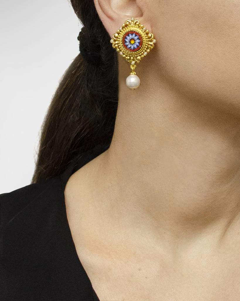 BEN-AMUN 24k Gold-Plated Pearl Clip Drop Earrings 2