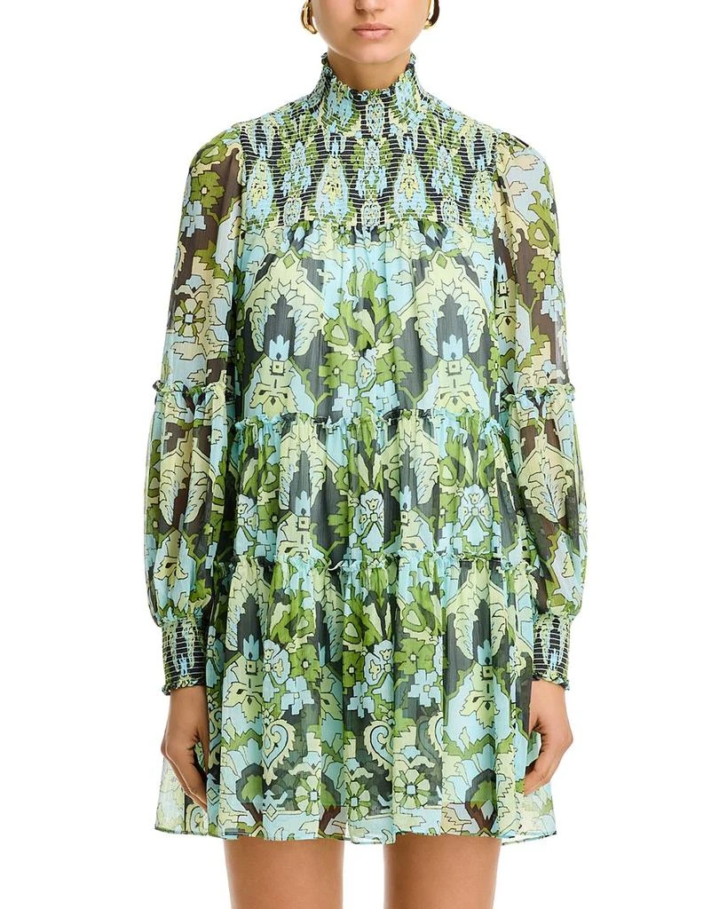 Cinq à Sept Damask Rika Paisley Smocked Tent Dress 7