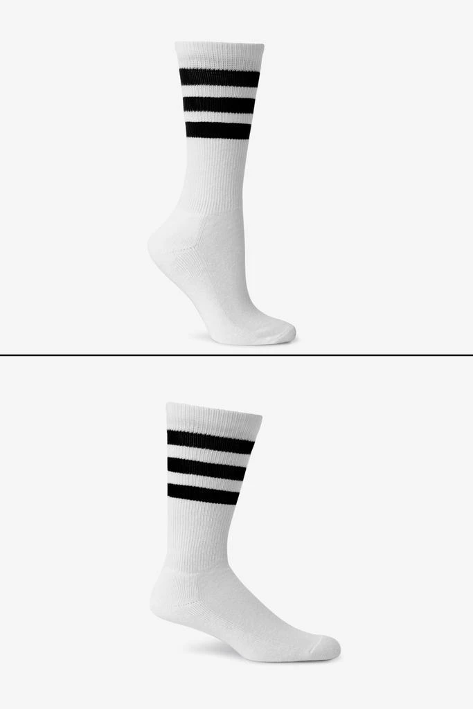 Los Angeles Apparel CALFSOCK - Unisex 3-Stripe Calf Sock 2
