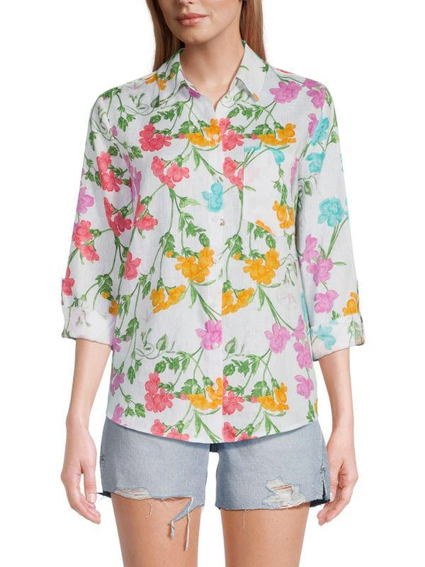 Saks Fifth Avenue 100% Linen Relaxed-Fit Shirt 1