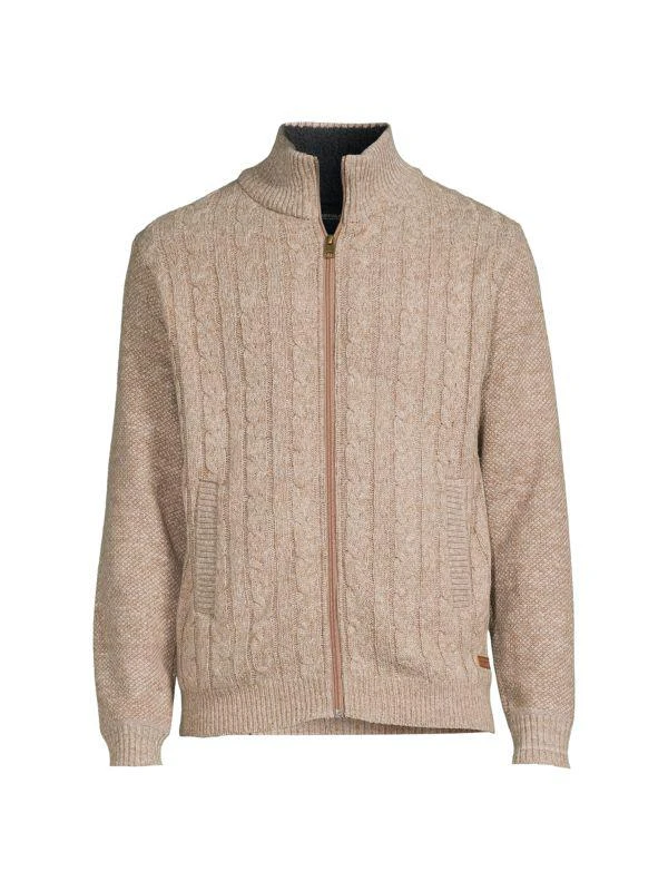 BUFFALO David Bitton Walkley Faux Fur-Lined Cable Knit Sweater 3