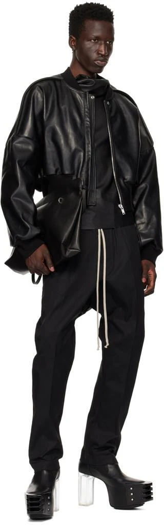 Rick Owens Black Porterville Drawstring Long Trousers 4