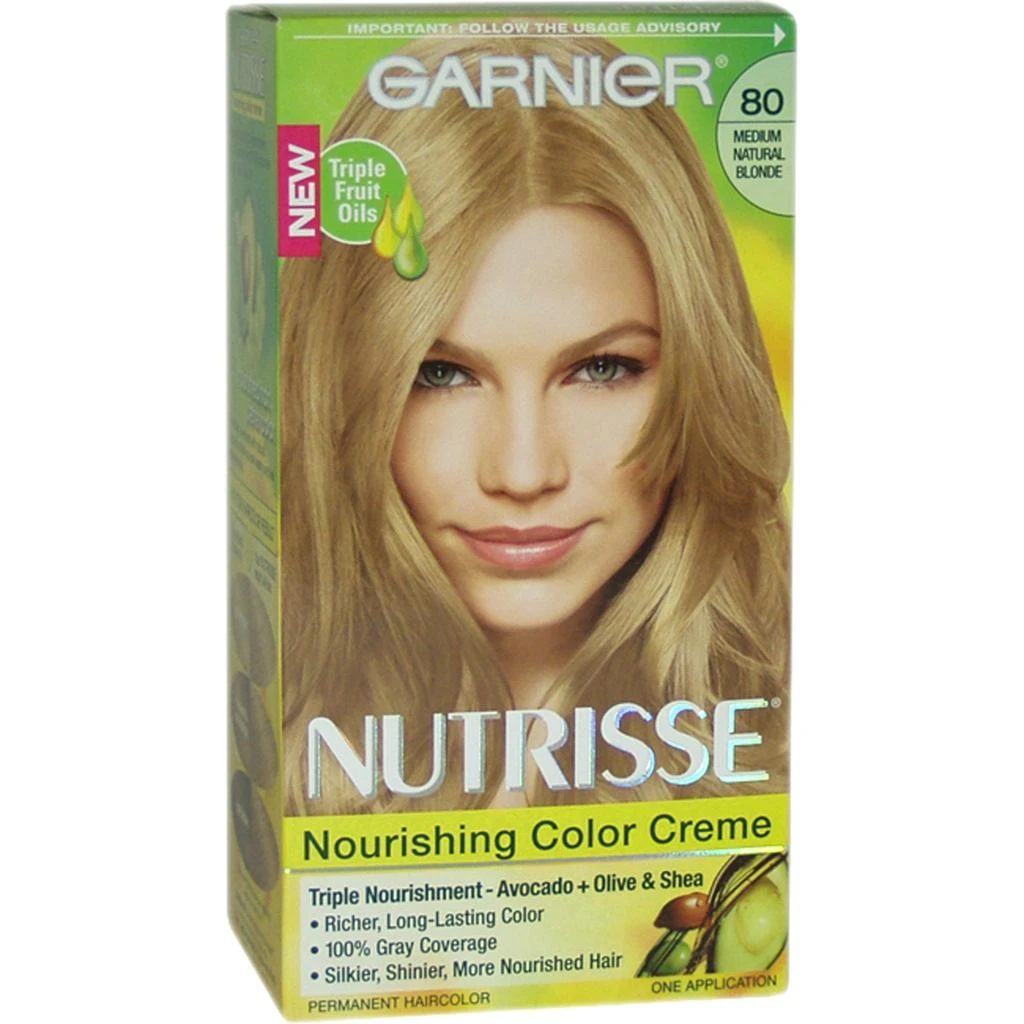 Garnier Nutrisse Nourishing Color Creme - 80 Medium Natural Blonde by  for Unisex - 1 Application Hair Color 1