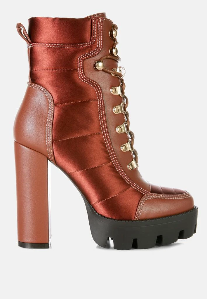 London Rag scotch high heel quilted satin biker boots 10