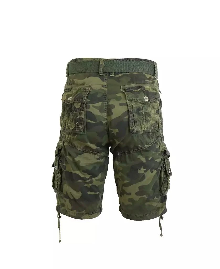 Galaxy By Harvic Men's Belted Cargo Shorts with Twill Flat Front Washed Utility Pockets 2