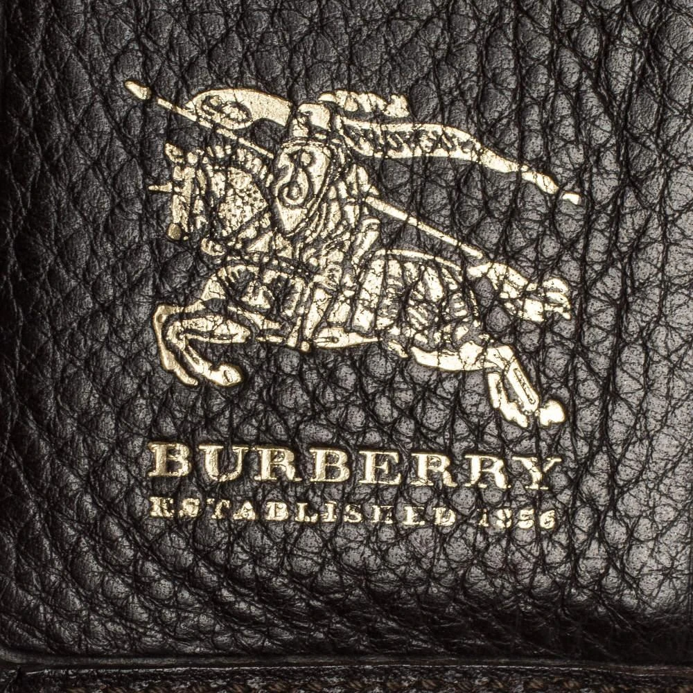 Burberry Burberry Brown/Beige Nova Check Canvas and Leather Buckle Compact Wallet 8