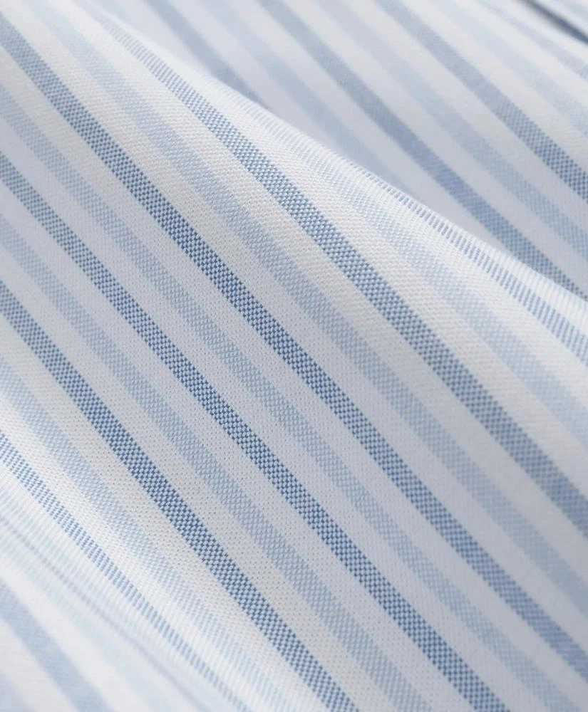 Brooks Brothers Stretch Cotton Non-Iron Oxford Polo Button-Down Collar, Alternating Stripe Shirt 3