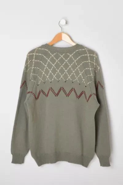 Urban Outfitters Vintage 70s Ribbon & Leather-Laced Knit Sweater 3