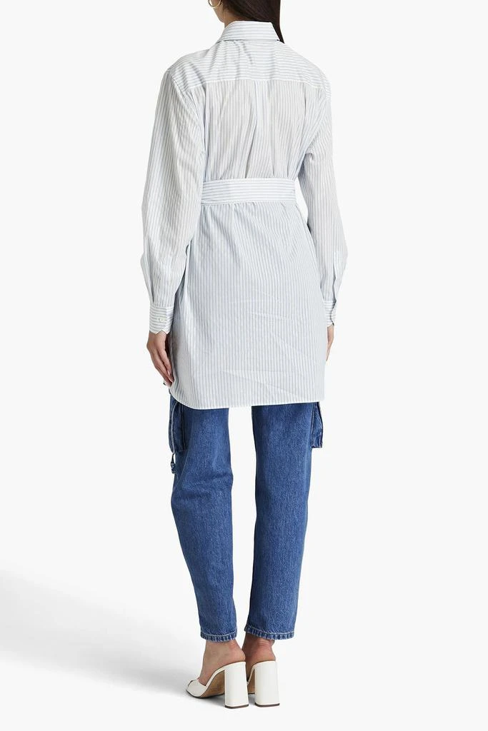 Boutique Moschino Belted striped cotton-blend poplin shirt 3