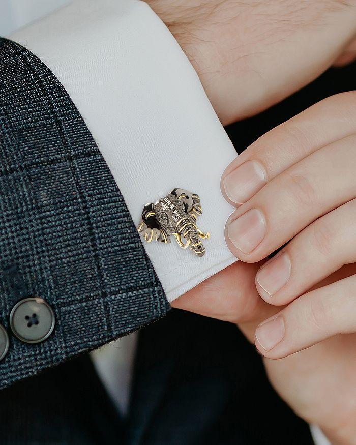 Cufflinks Inc. Sterling Silver and 14K Gold Elephant Cufflinks