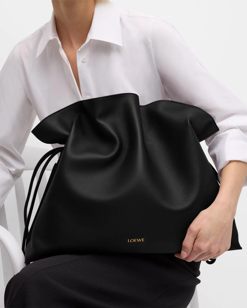Loewe Flamenco XL Clutch Bag in Napa Leather with Golden Foil Anagram 2