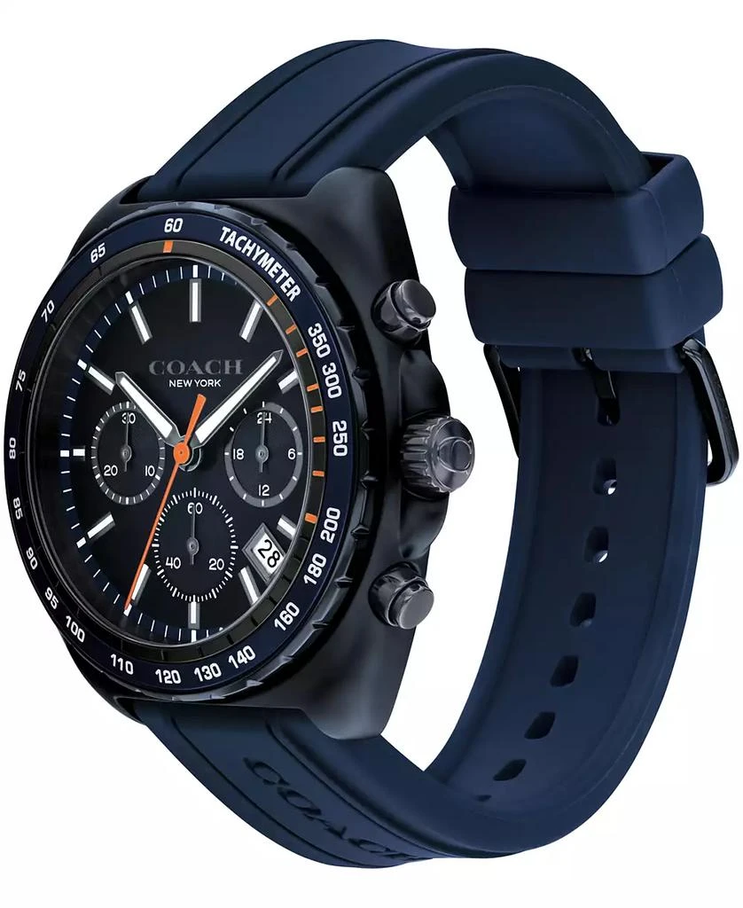 Coach Men's Charter Blue Silicone Strap Watch 44.5mm 2