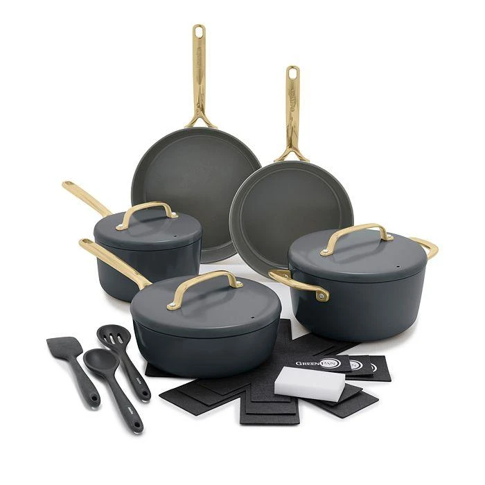 Greenpan GP5 Champagne 8 Piece Ceramic Non-Stick Cookware Set with 3-Piece Utensil Set - Exclusive 1