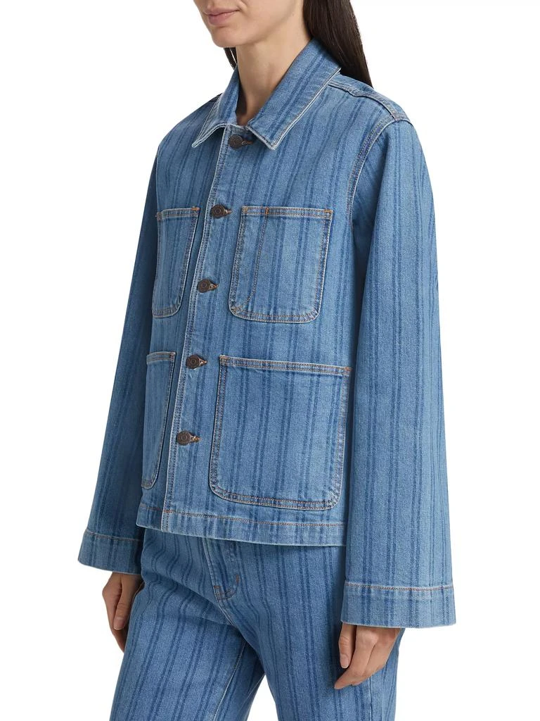 VERONICA BEARD Dahl Striped Denim Jacket 4