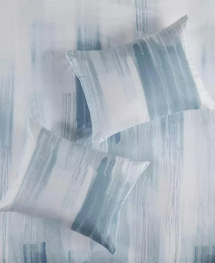 Natori Natori Brush Stroke Oversized Reversible Seersucker 3 Piece Duvet Cover Set, Full/Queen 6