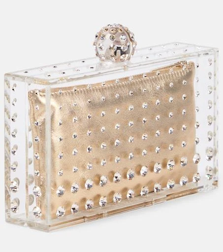 Aquazzura Tequila crystal-embellished clutch 4