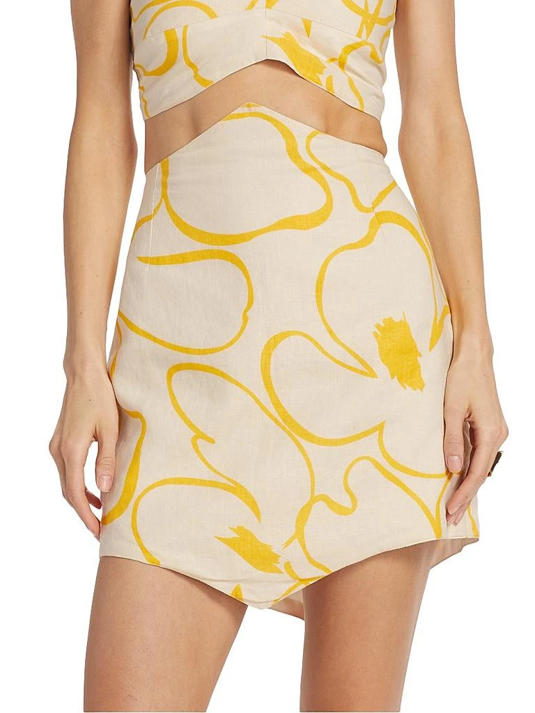 SWF High Point Floral Linen Miniskirt 3