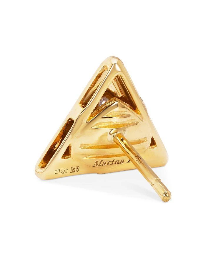 MARINA 18K Yellow Gold Triangolini Diamond Pavé Triangle Stud Earrings 11