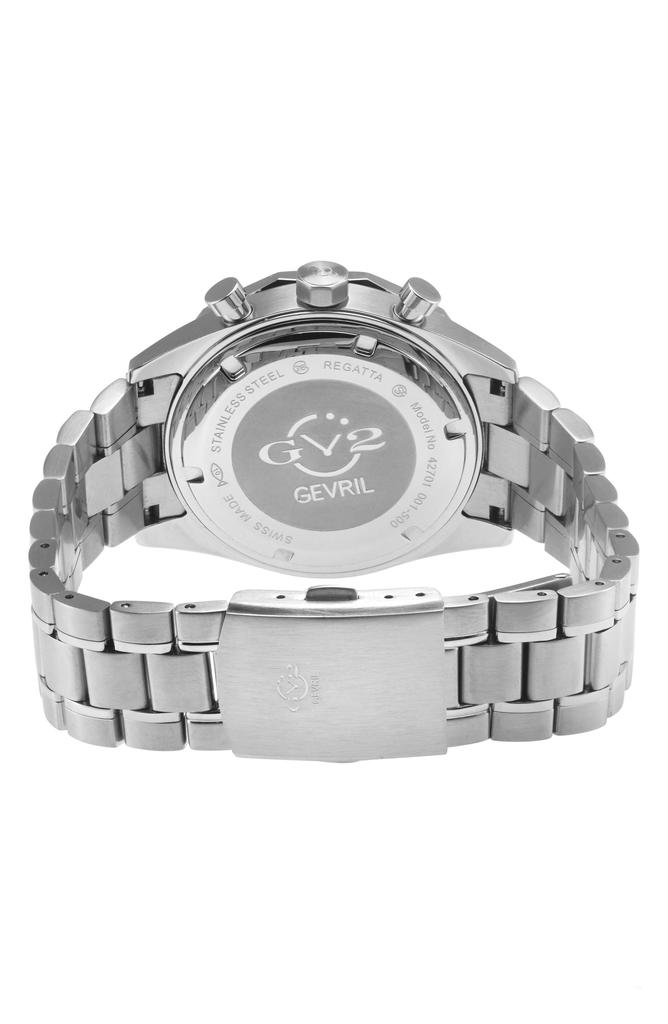 GV2 Regatta Stainless Steel Swiss Quartz Bracelet Watch, 42mm