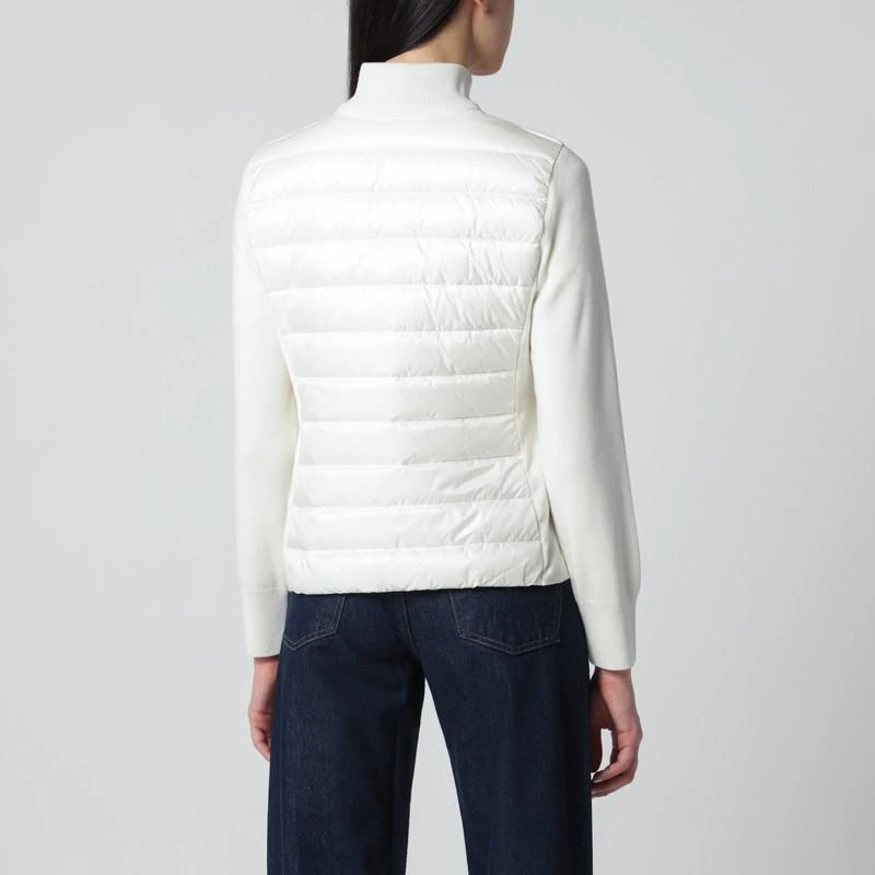 Moncler White padded wool zip cardigan 3