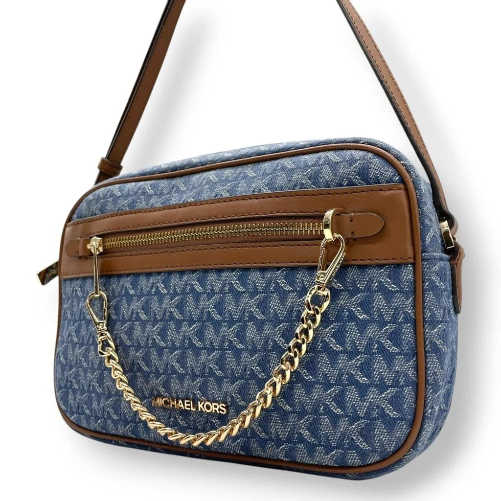 Michael Kors blue Canvas Leather Pochette Shoulder Bag (Pre-Owned)