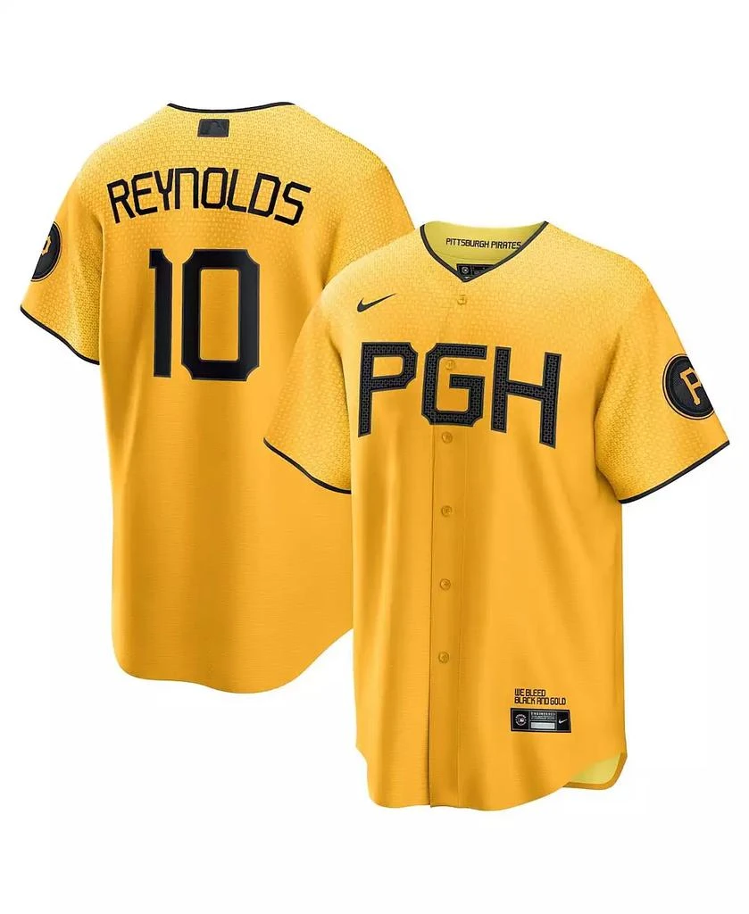 NIKE Men's Bryan Reynolds Gold Pittsburgh Pirates 2023 City Connect Replica Player Jersey 1