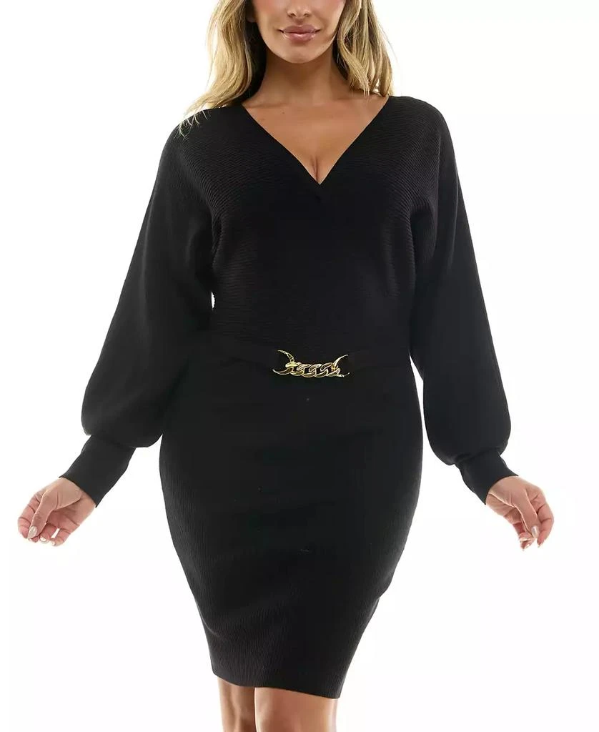 Rosie Harlow Juniors' Surplice-Neck Dolman-Sleeve Dress 4