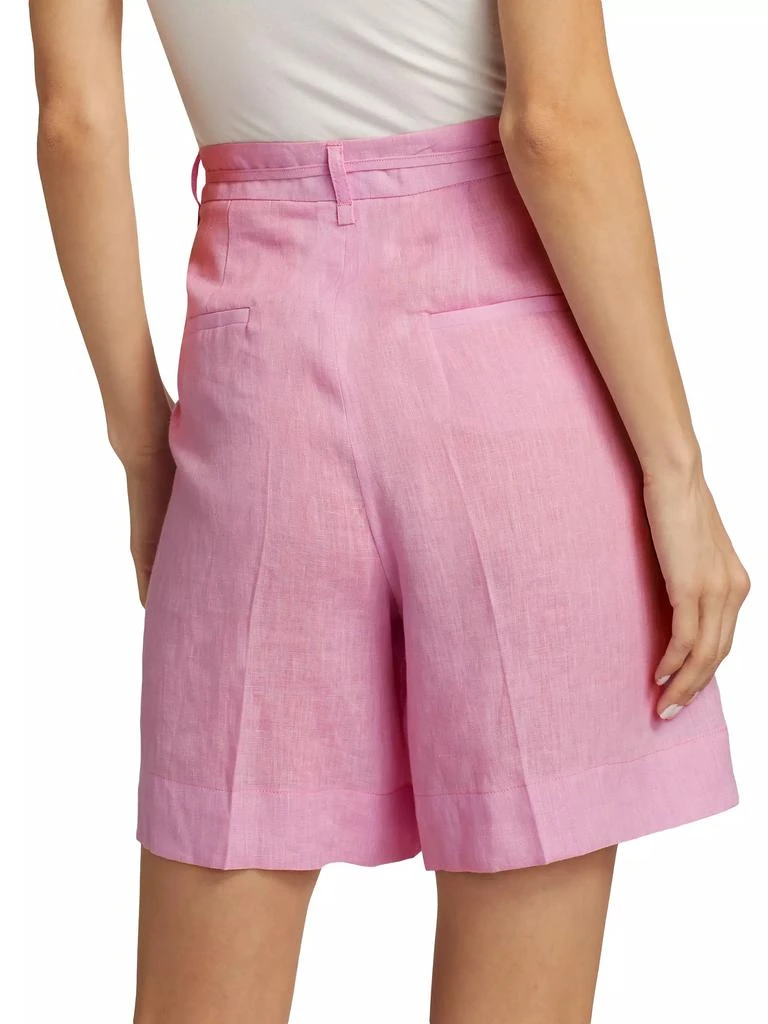 Marella Recinto Belted Linen Bermuda Shorts 5