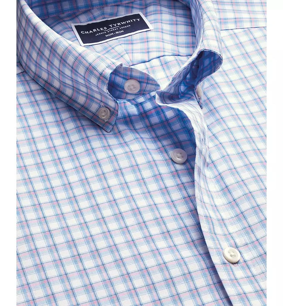 Charles Tyrwhitt Men's Slim Fit Long Sleeve Check Button-Down Shirt 5