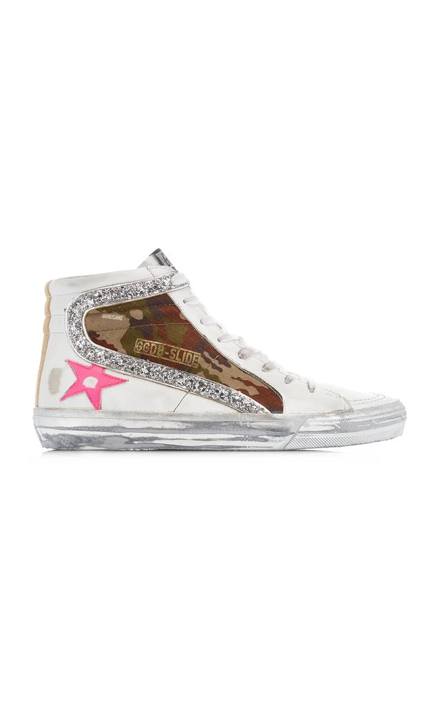 Golden Goose Golden Goose - Slide Camo Suede and Leather Sneakers - White - IT 36 - Moda Operandi 1