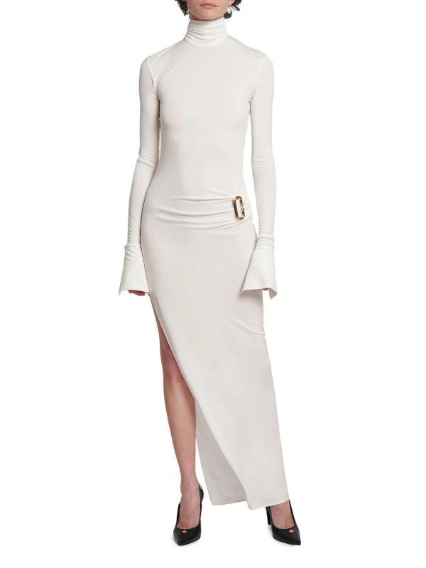Casablanca Turtleneck Jeresy Buckle Column Dress 1