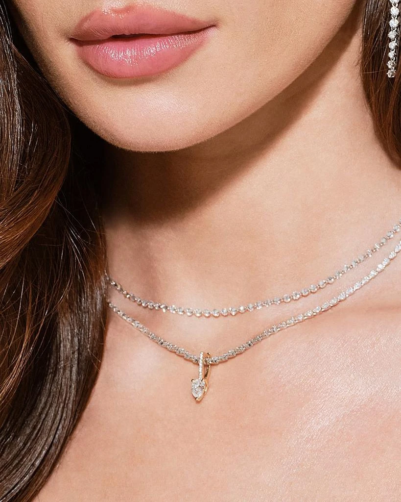 LANA 14K Yellow Gold Diamond Pear 
Round Enhancer Pendant 3