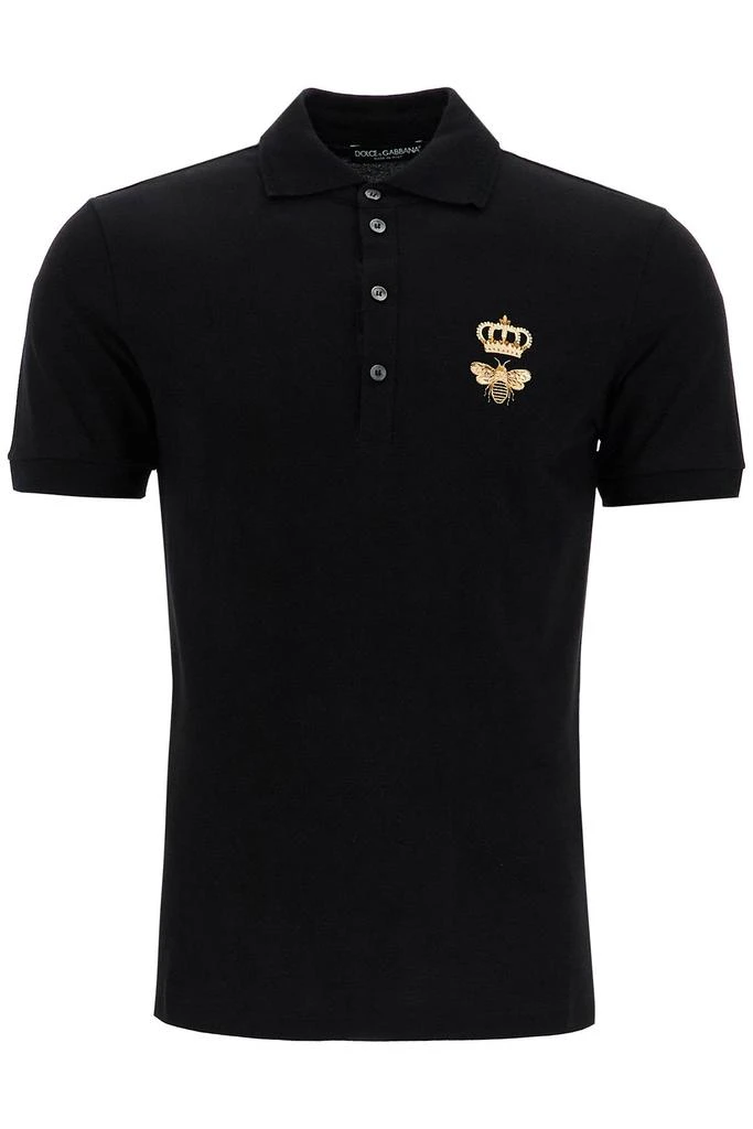 DOLCE & GABBANA slim fit polo shirt with embroidery 1